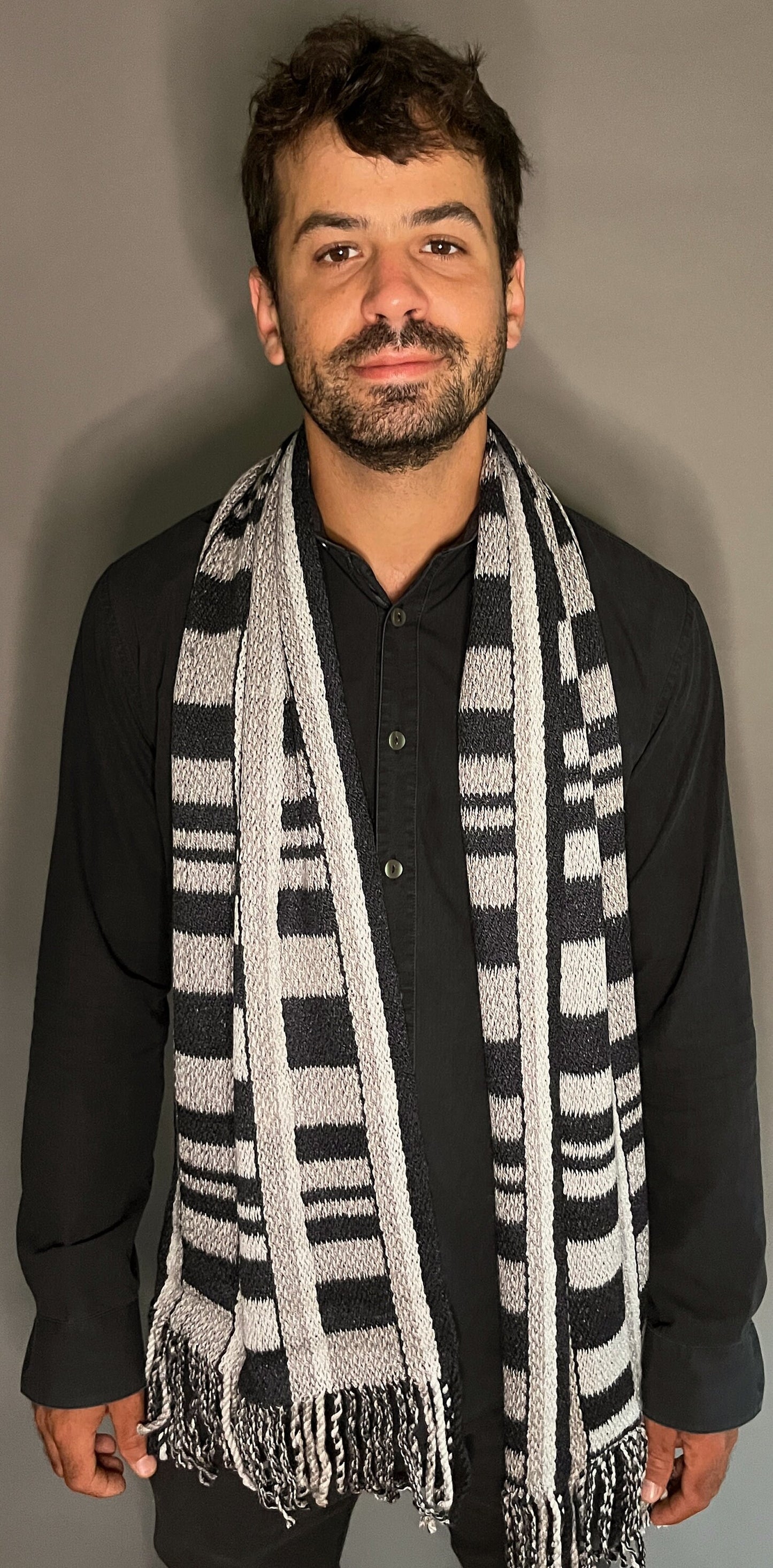 12" Silk and Merino Handwoven Scarf