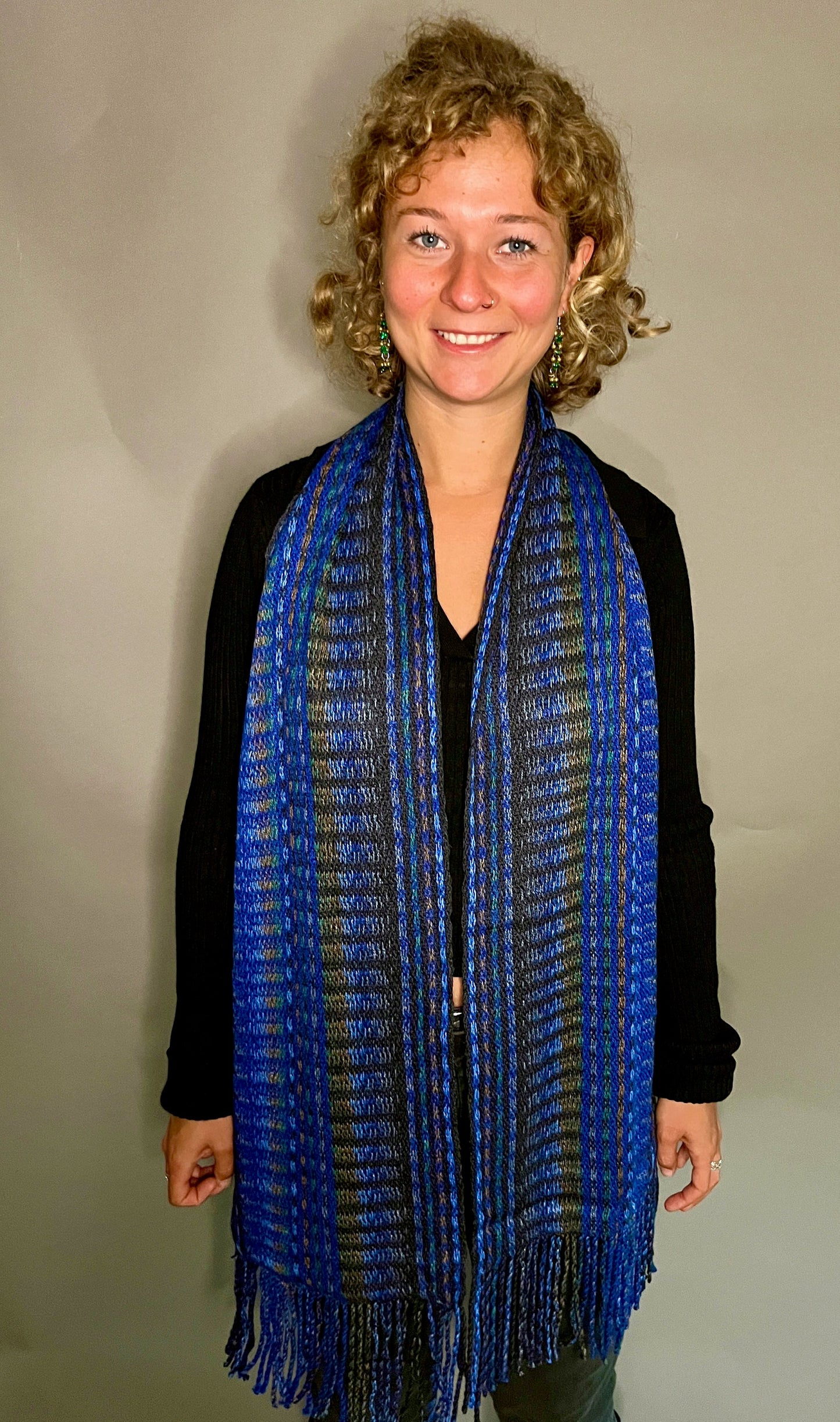 12" Silk and Merino Handwoven Scarf