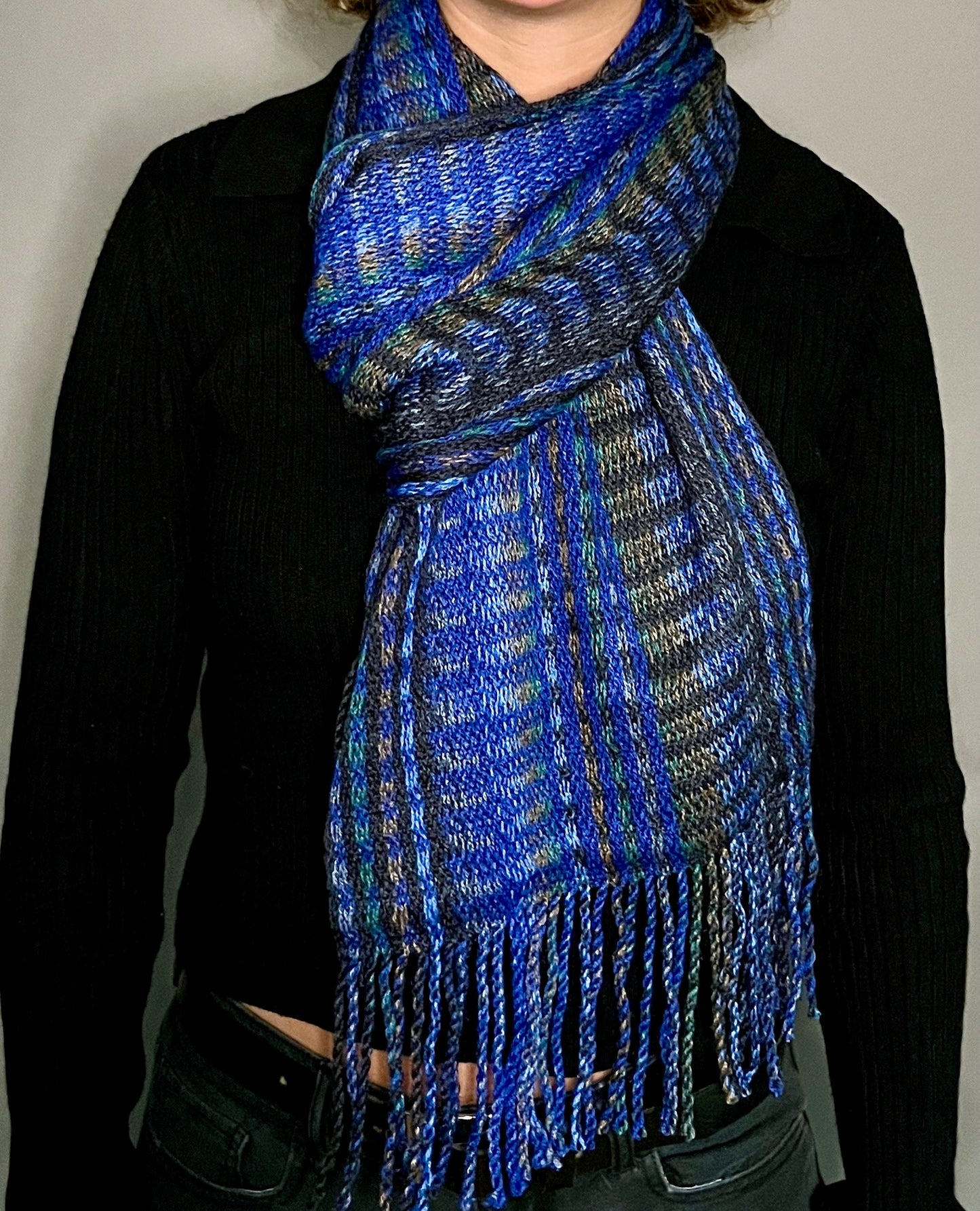 12" Silk and Merino Handwoven Scarf