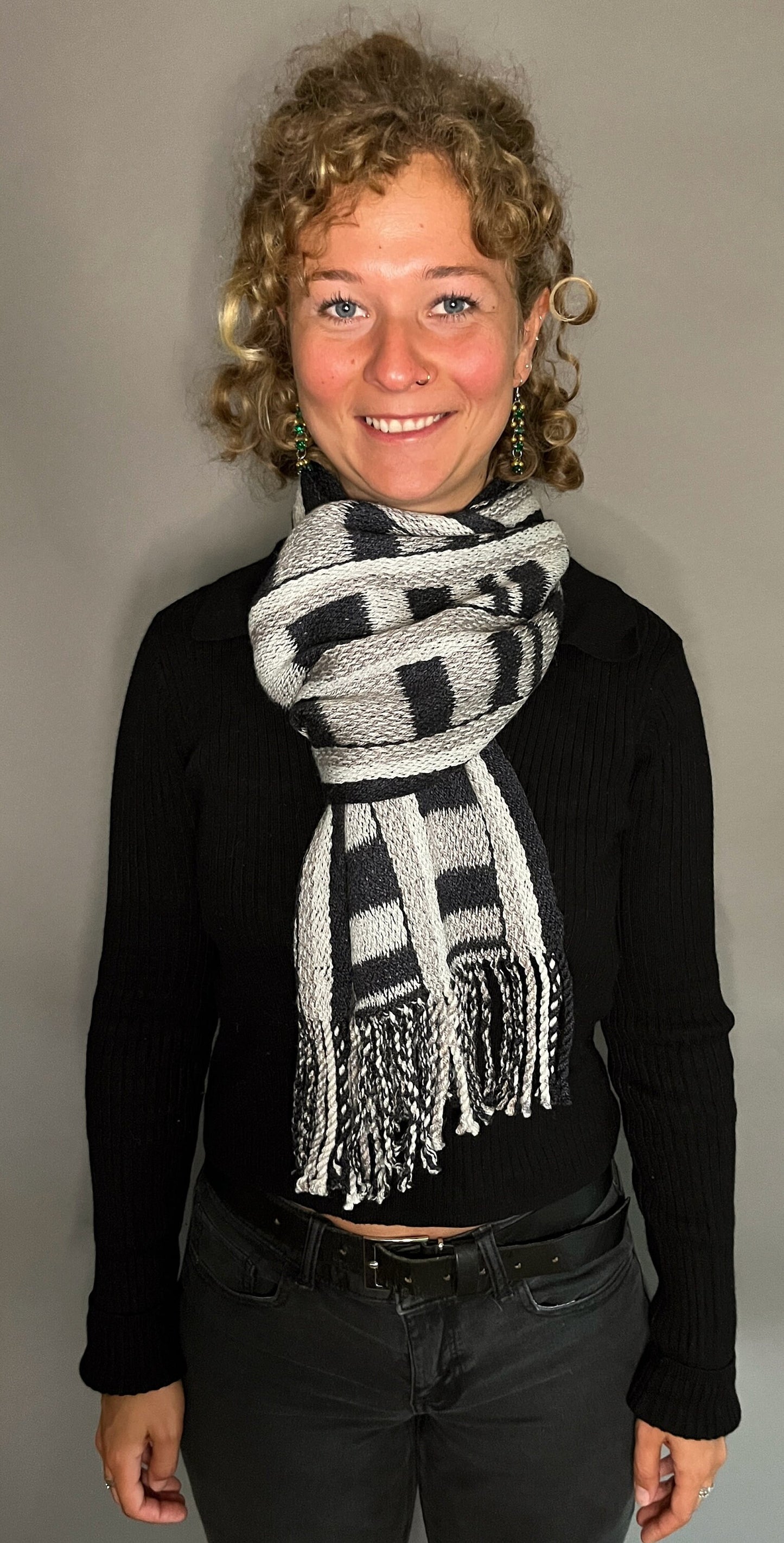 12" Silk and Merino Handwoven Scarf