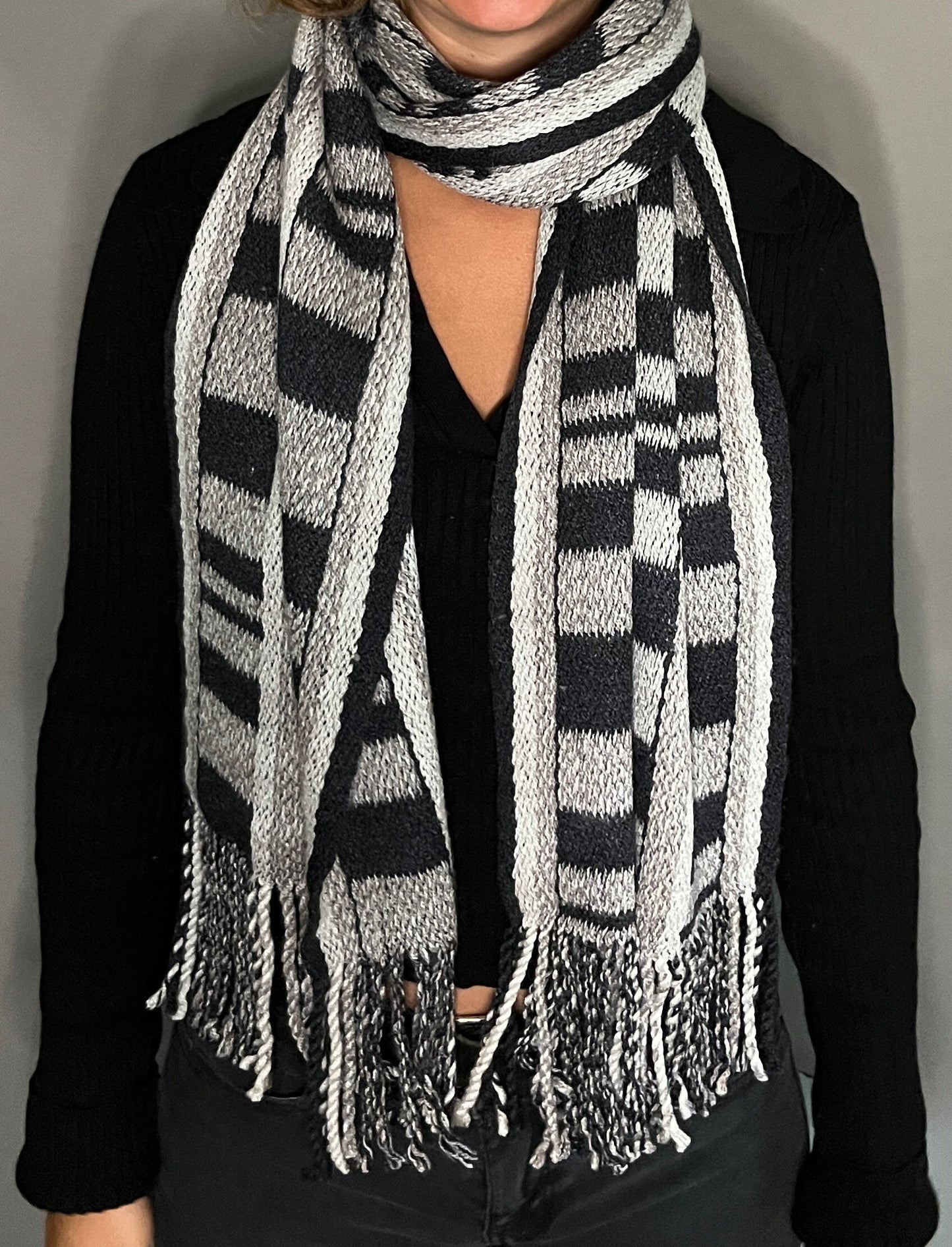 12" Silk and Merino Handwoven Scarf