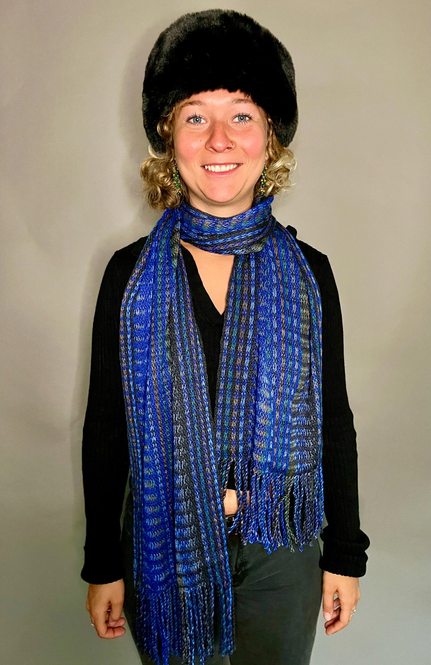 12" Silk and Merino Handwoven Scarf