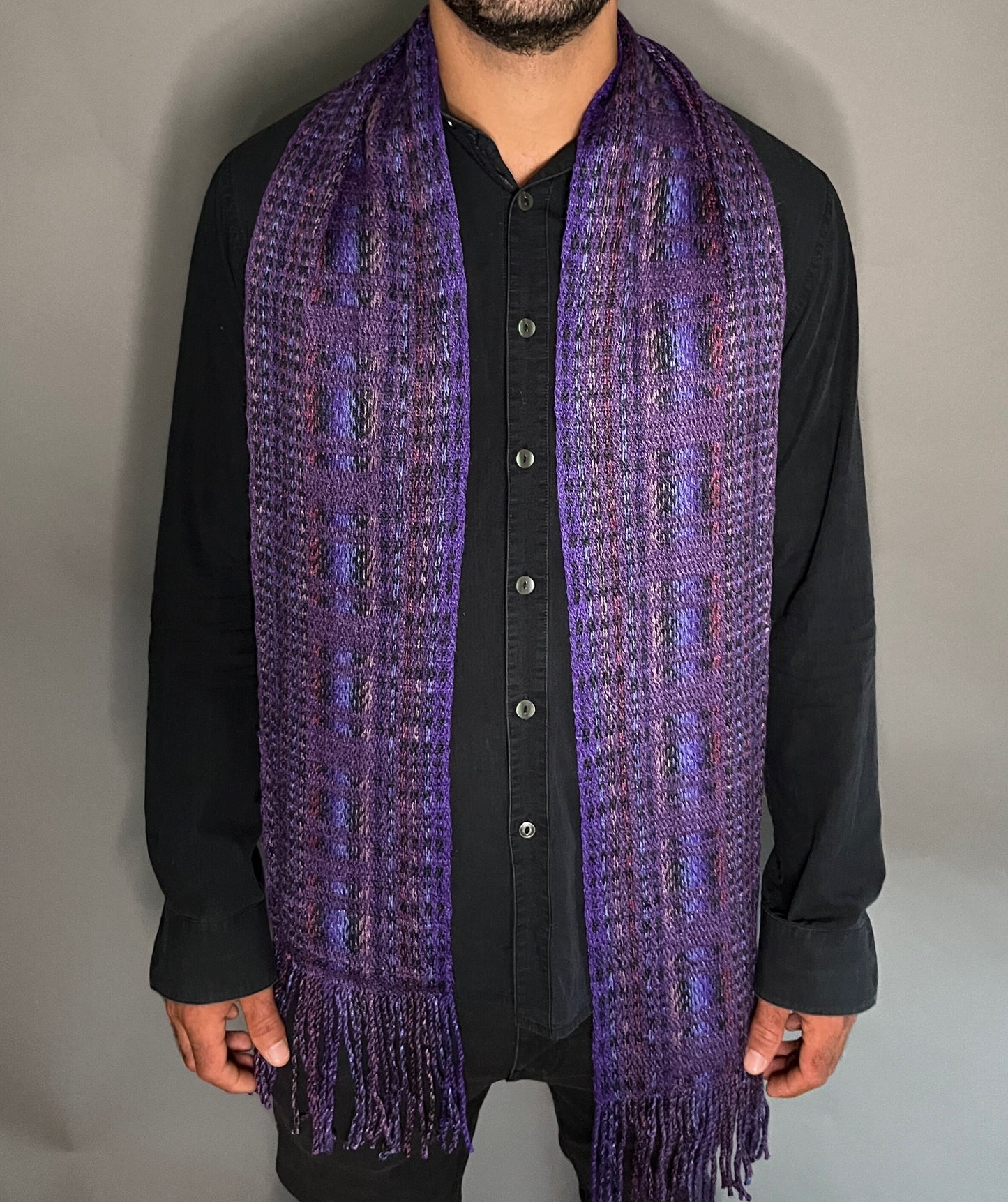 8" Silk and Merino Handwoven Scarf