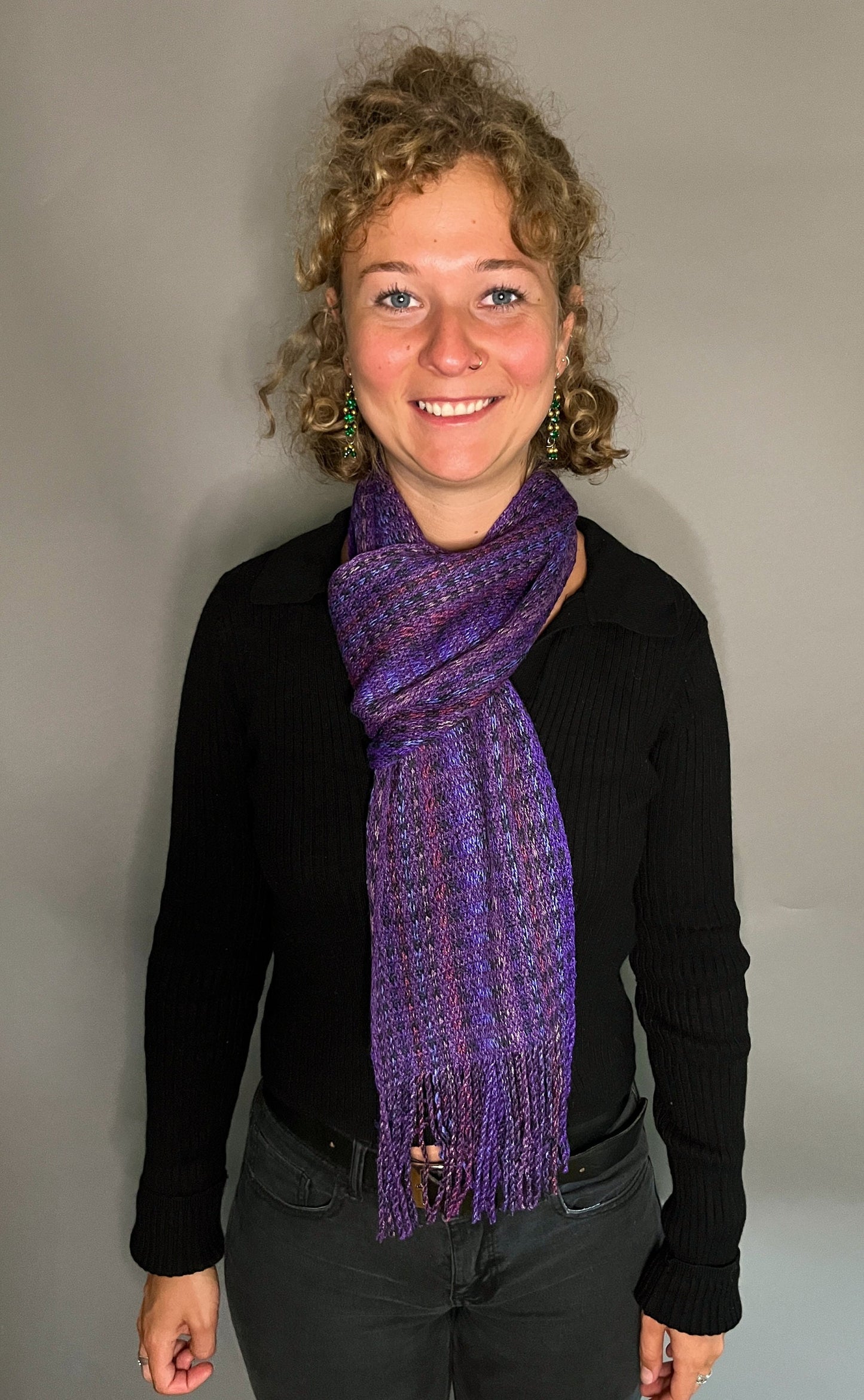 8" Silk and Merino Handwoven Scarf