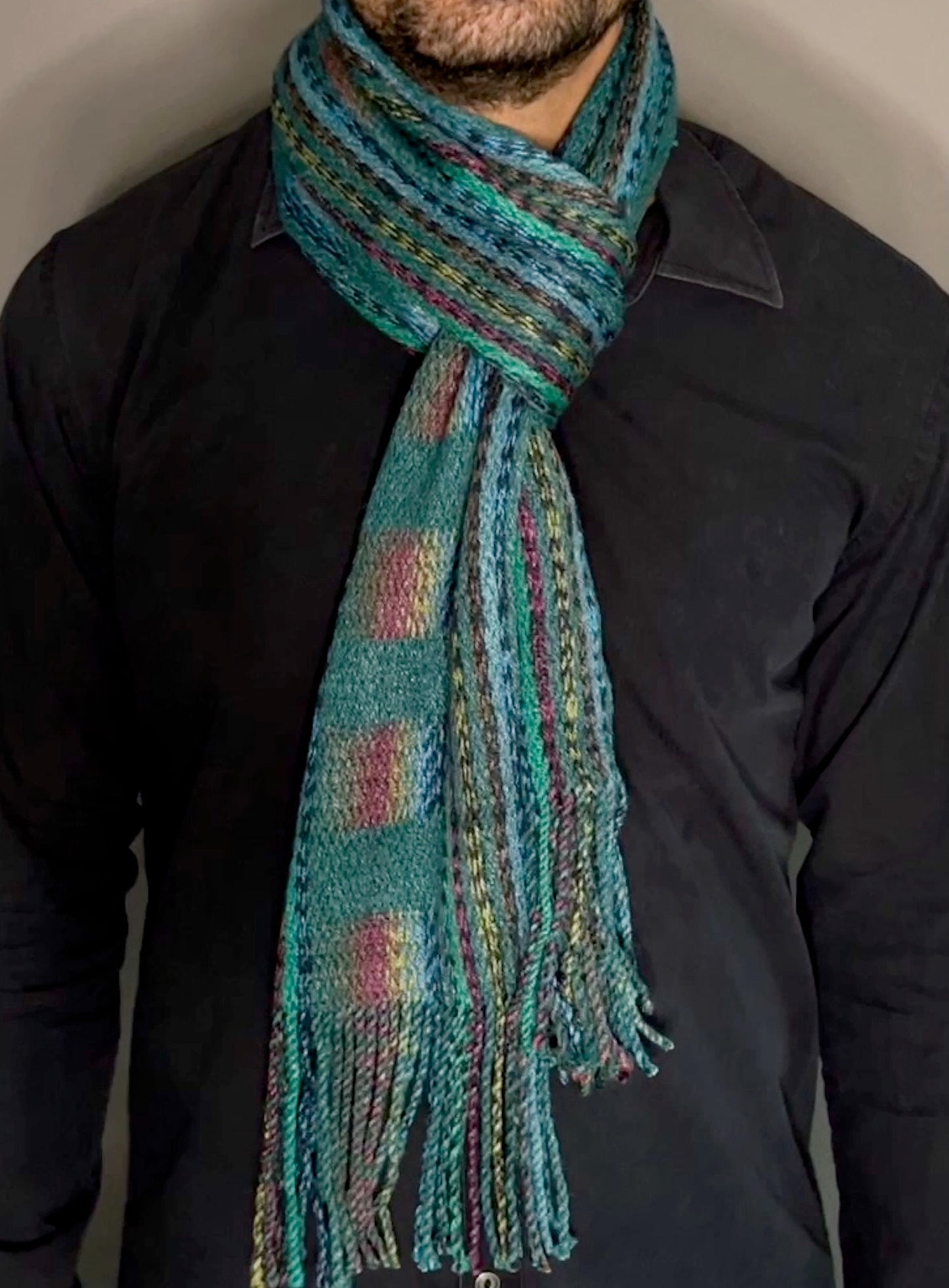 8" Silk and Merino Handwoven Scarf