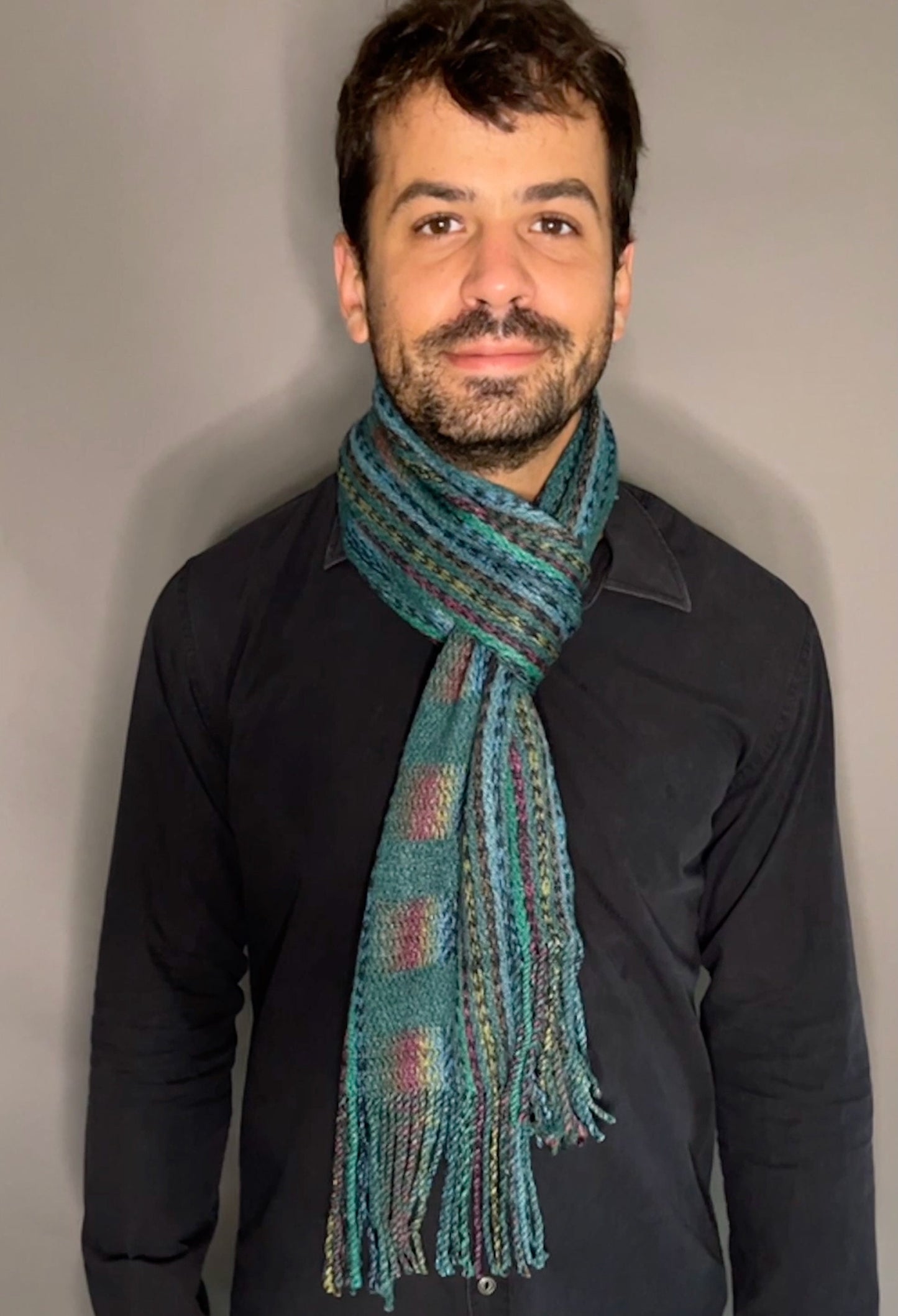 8" Silk and Merino Handwoven Scarf