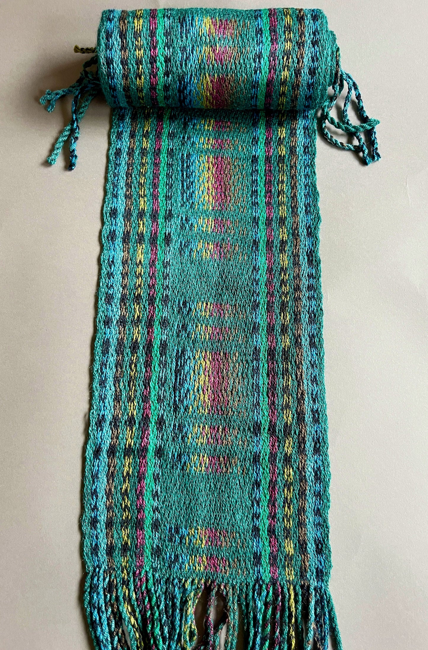 8" Silk and Merino Handwoven Scarf