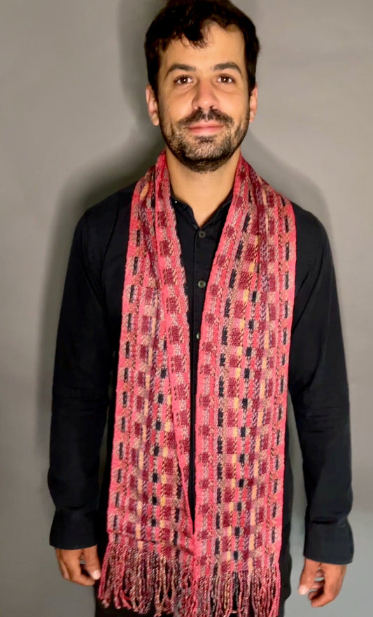 8" Silk and Merino Handwoven Scarf