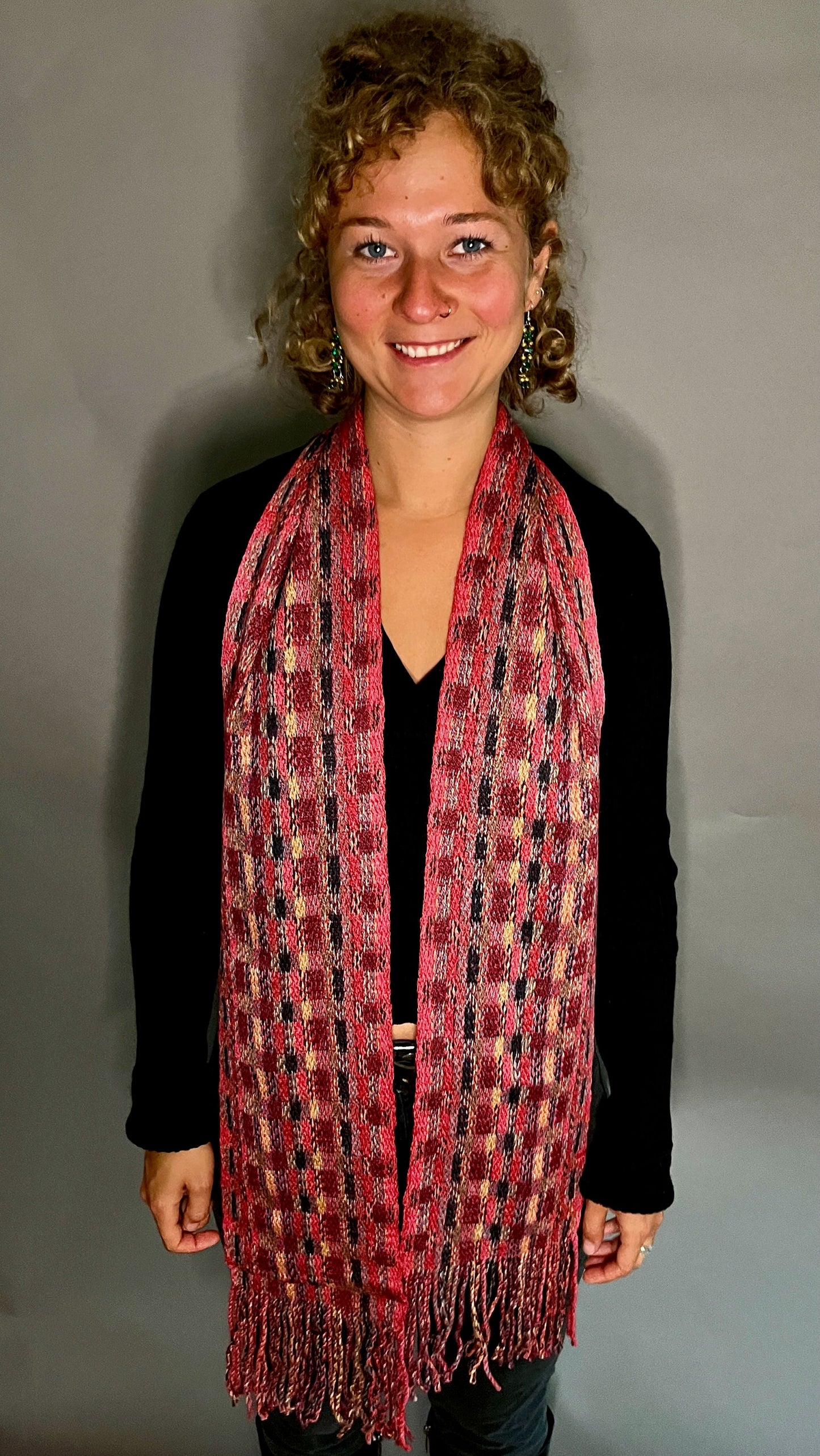 8" Silk and Merino Handwoven Scarf