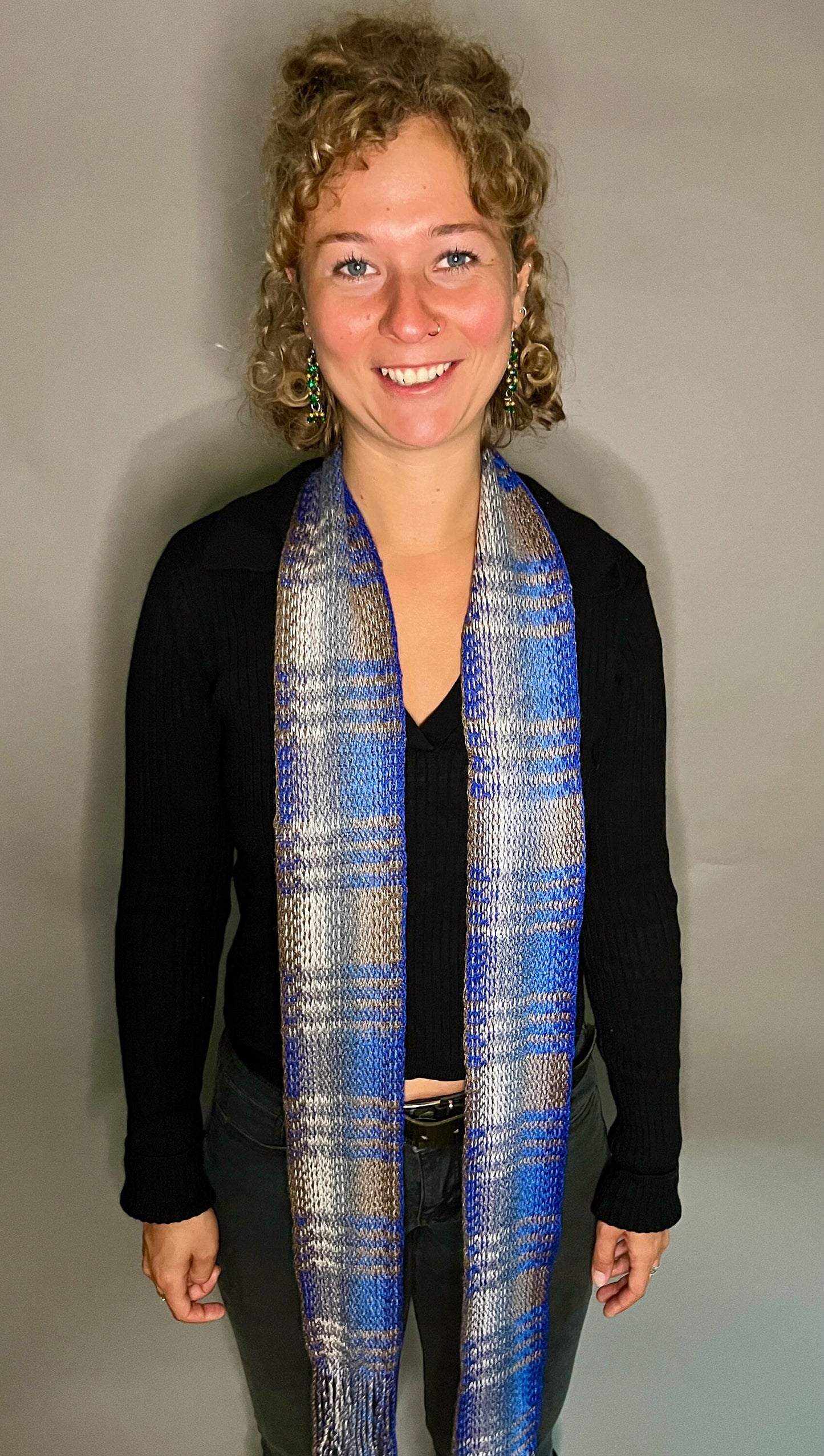 4" Silk and Merino Handwoven Scarf