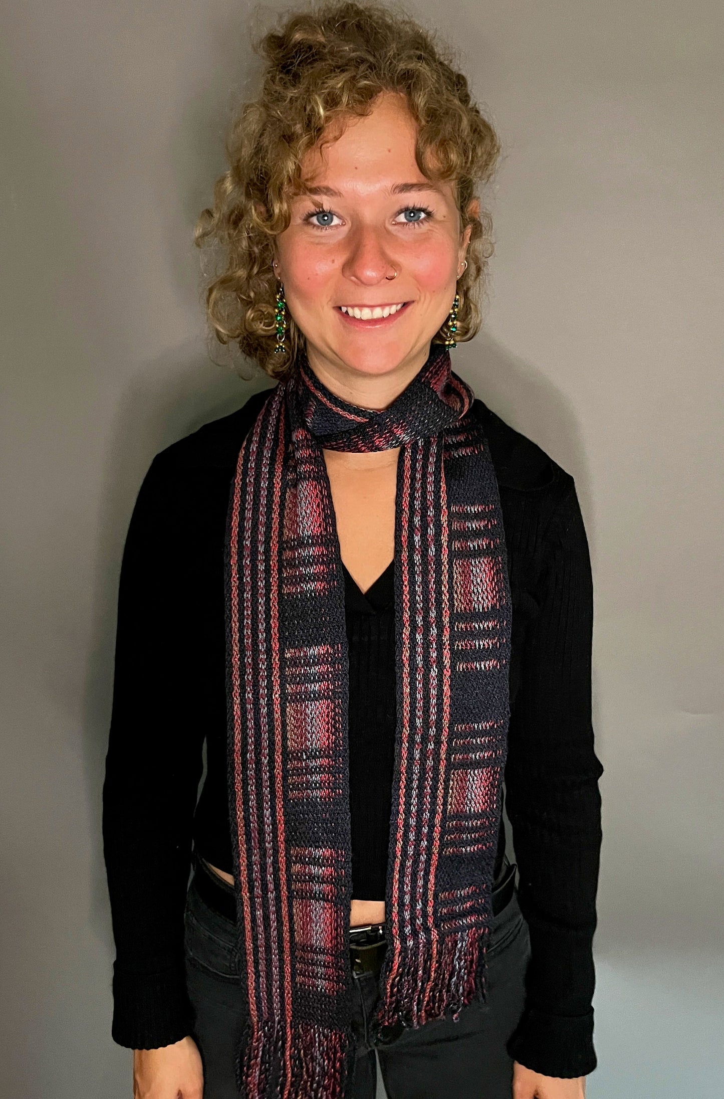 4" Silk and Merino Handwoven Scarf