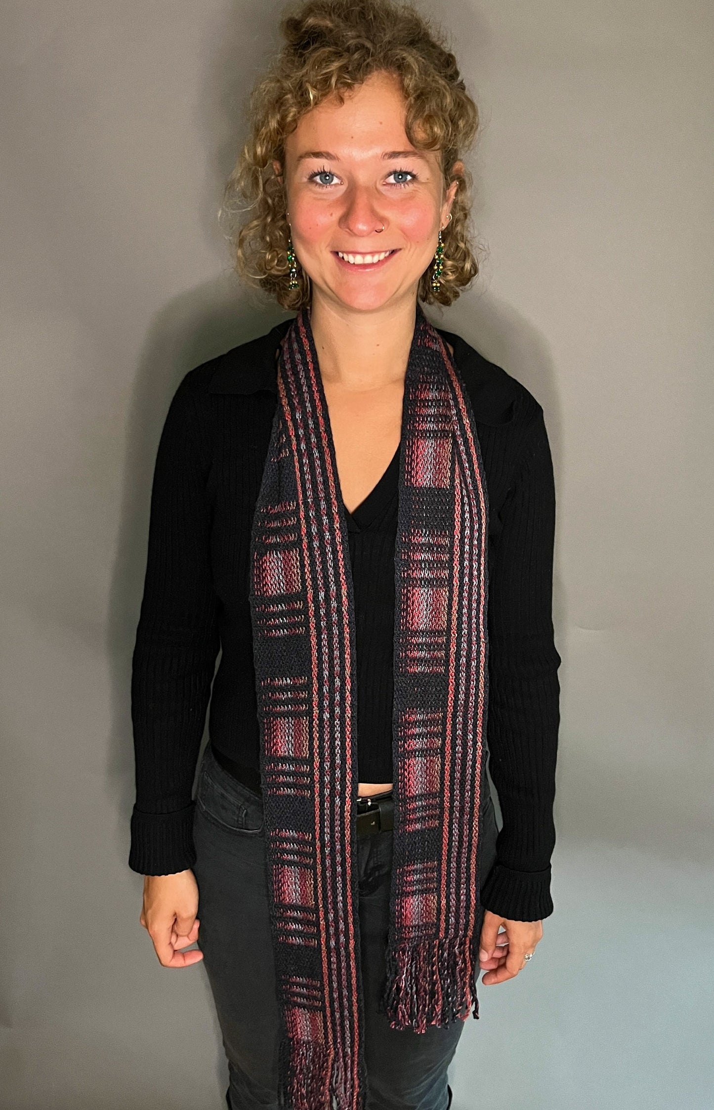 4" Silk and Merino Handwoven Scarf