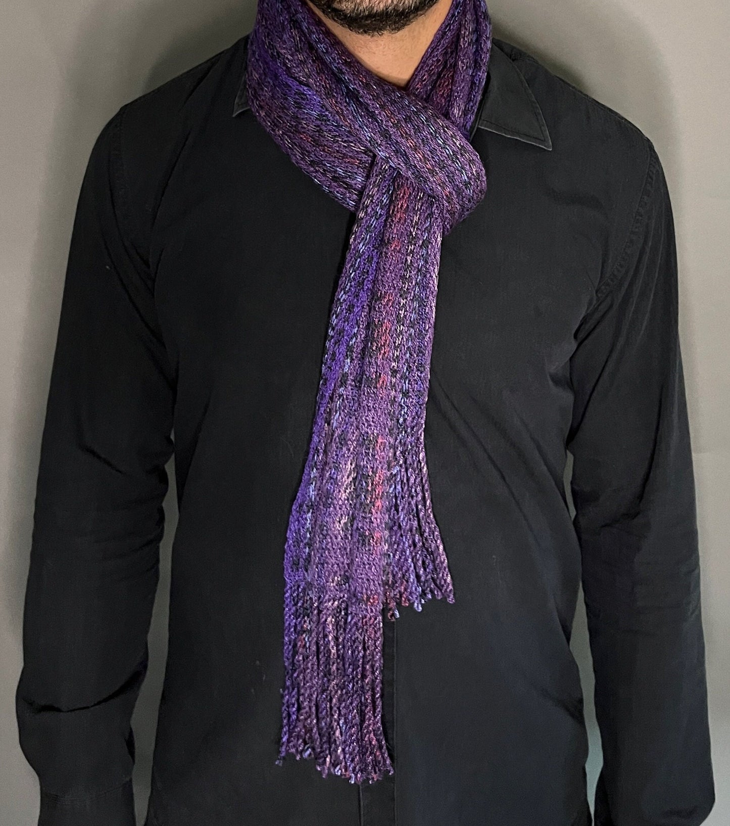 8" Silk and Merino Handwoven Scarf