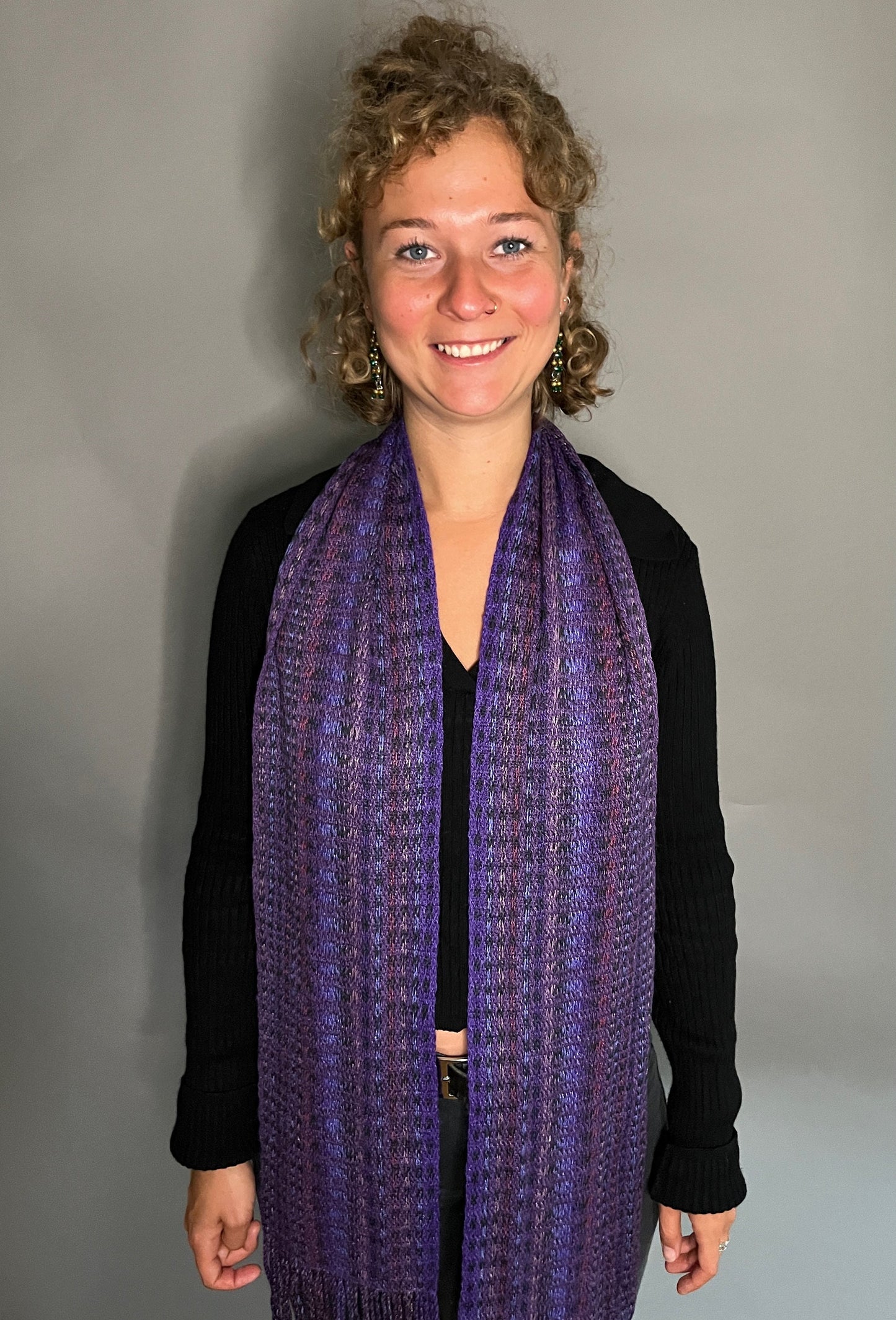 8" Silk and Merino Handwoven Scarf
