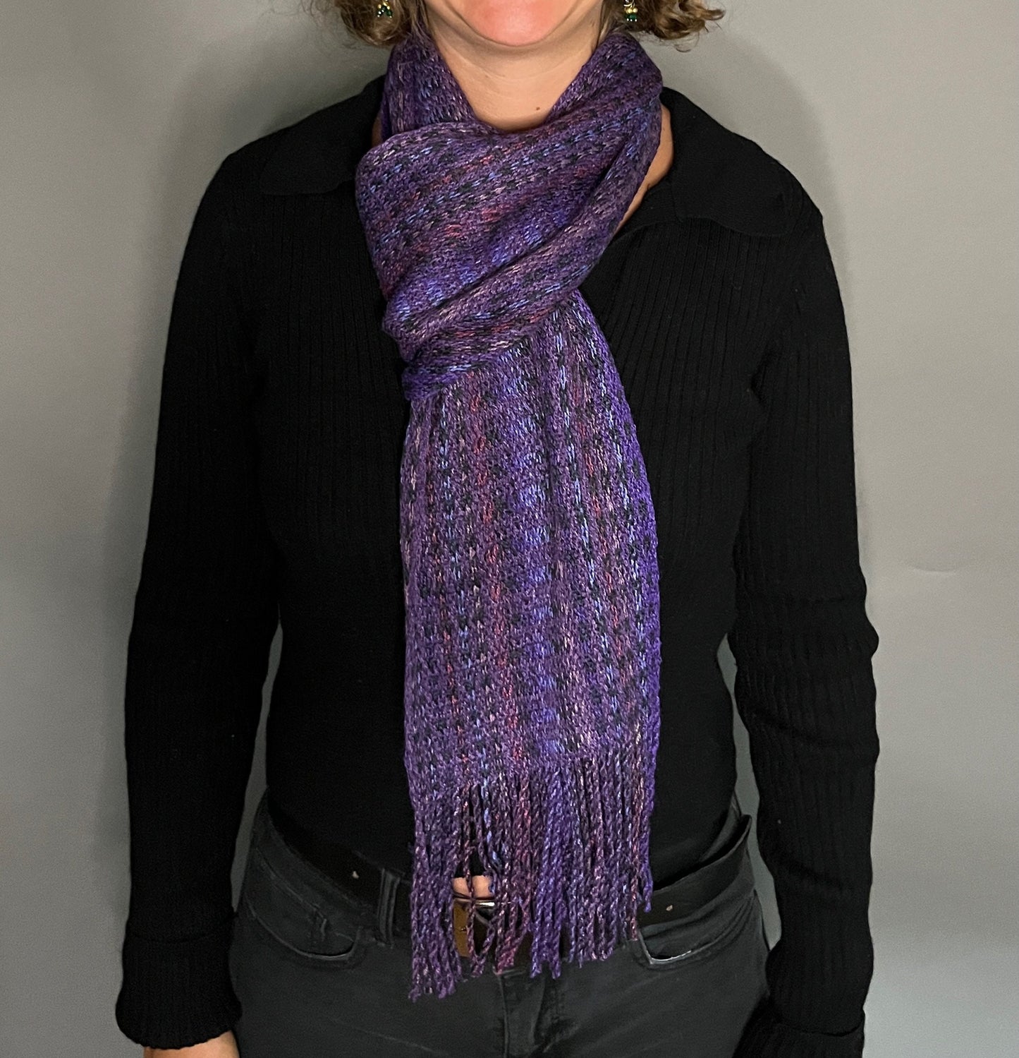 8" Silk and Merino Handwoven Scarf
