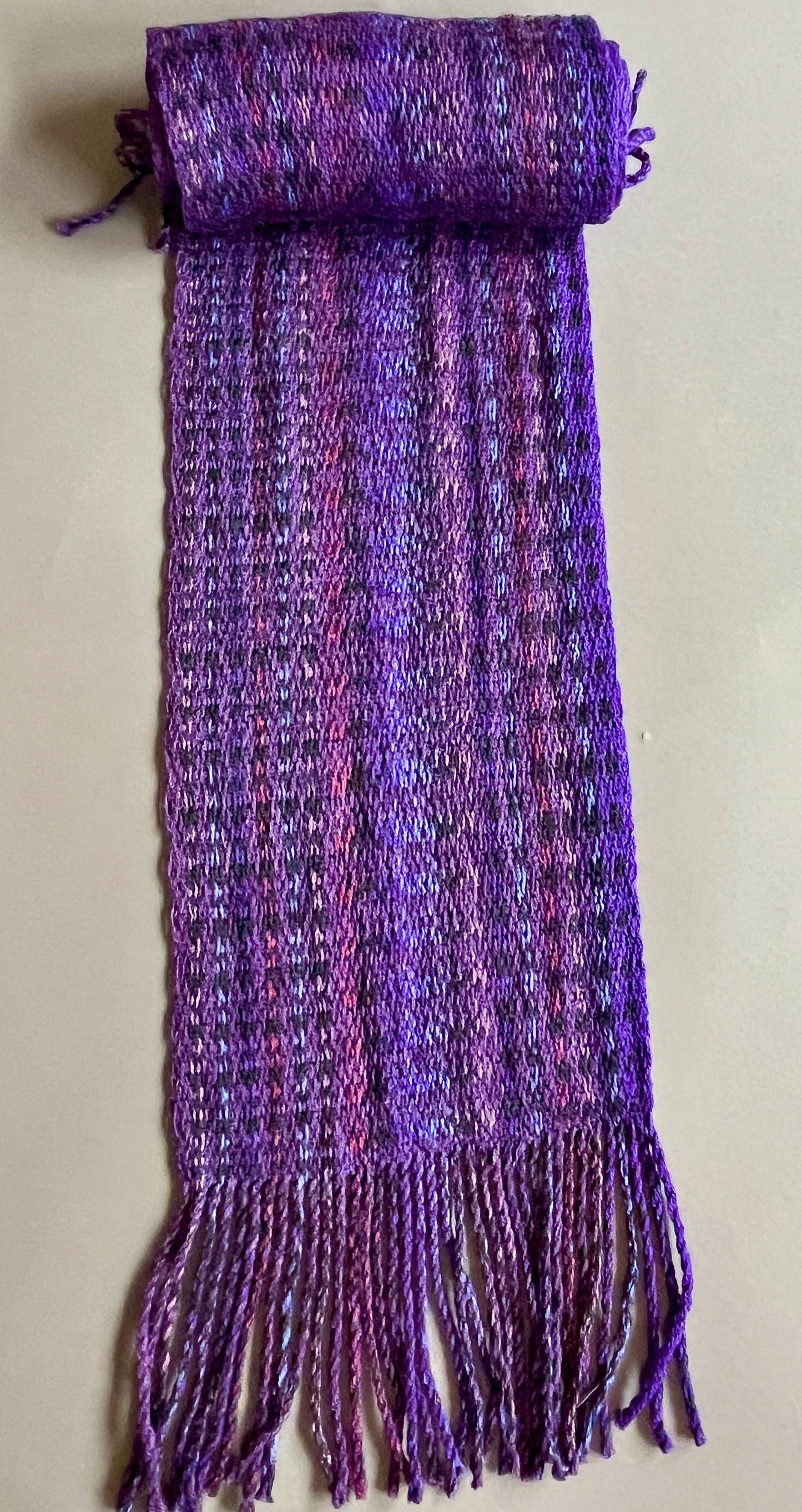 8" Silk and Merino Handwoven Scarf