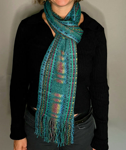 8" Silk and Merino Handwoven Scarf