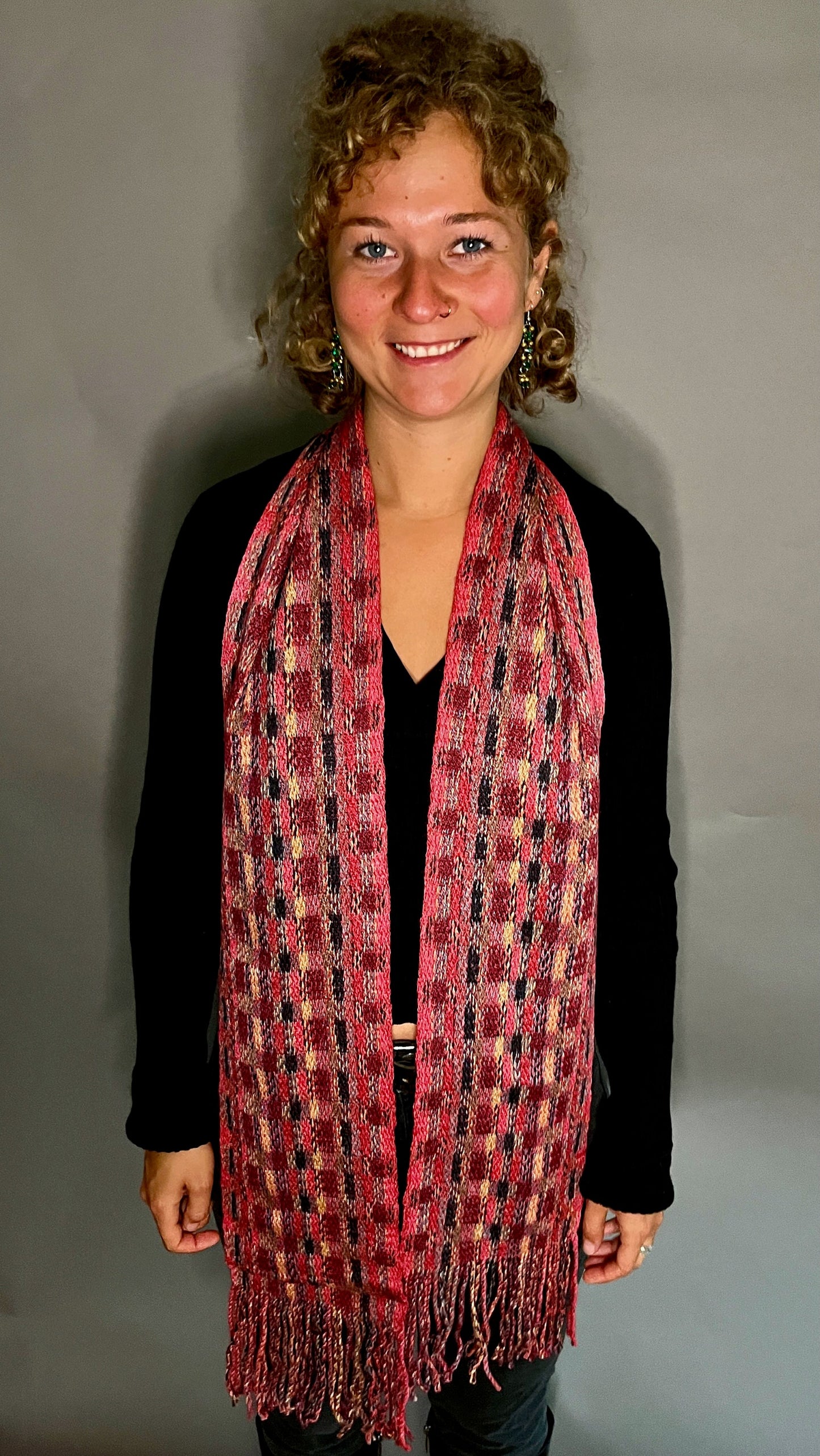 12" Silk and Merino Handwoven Scarf