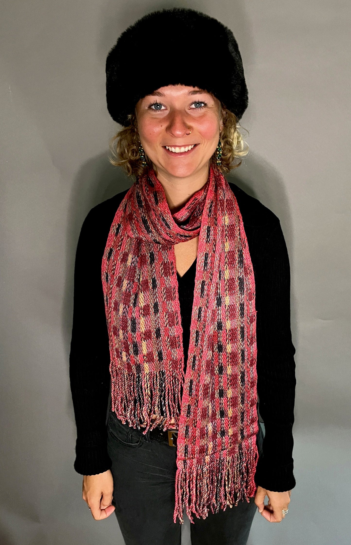 8" Silk and Merino Handwoven Scarf