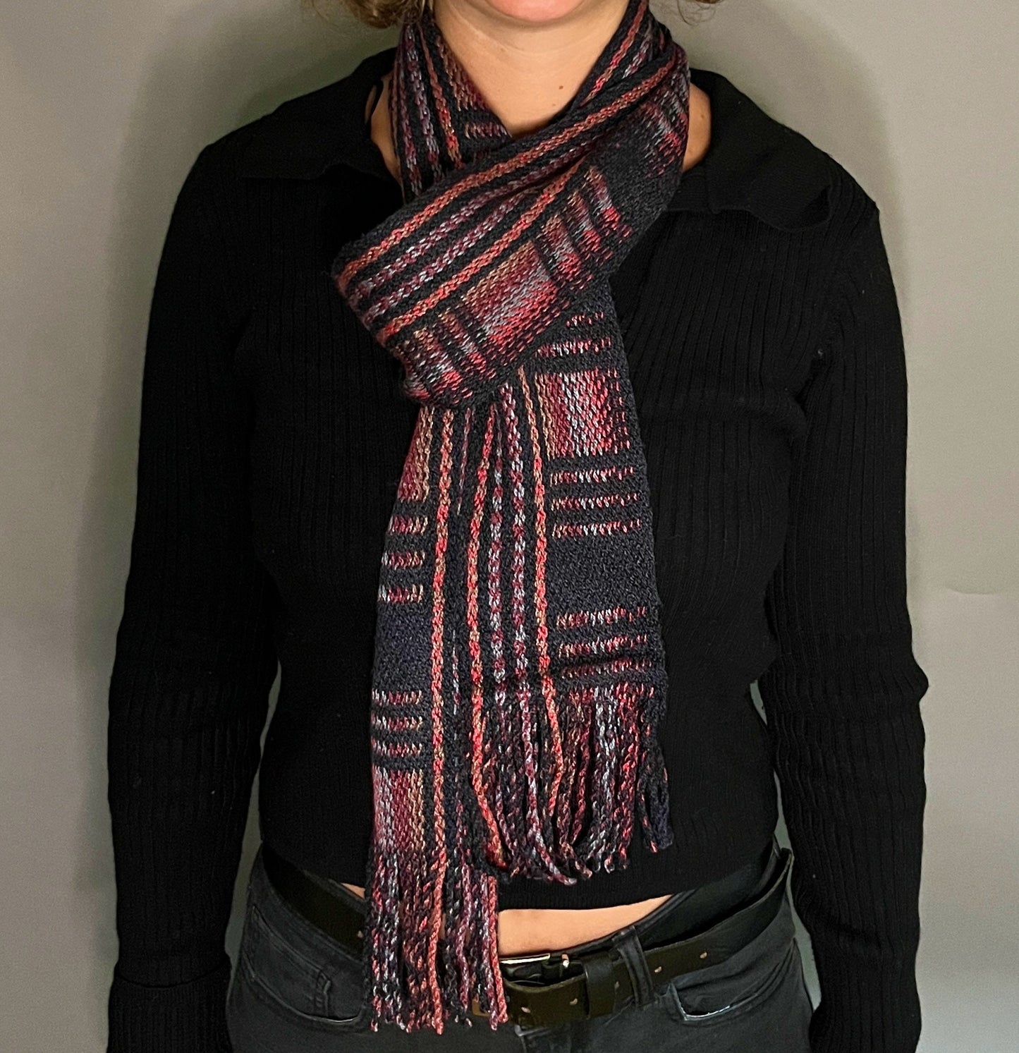 4" Silk and Merino Handwoven Scarf