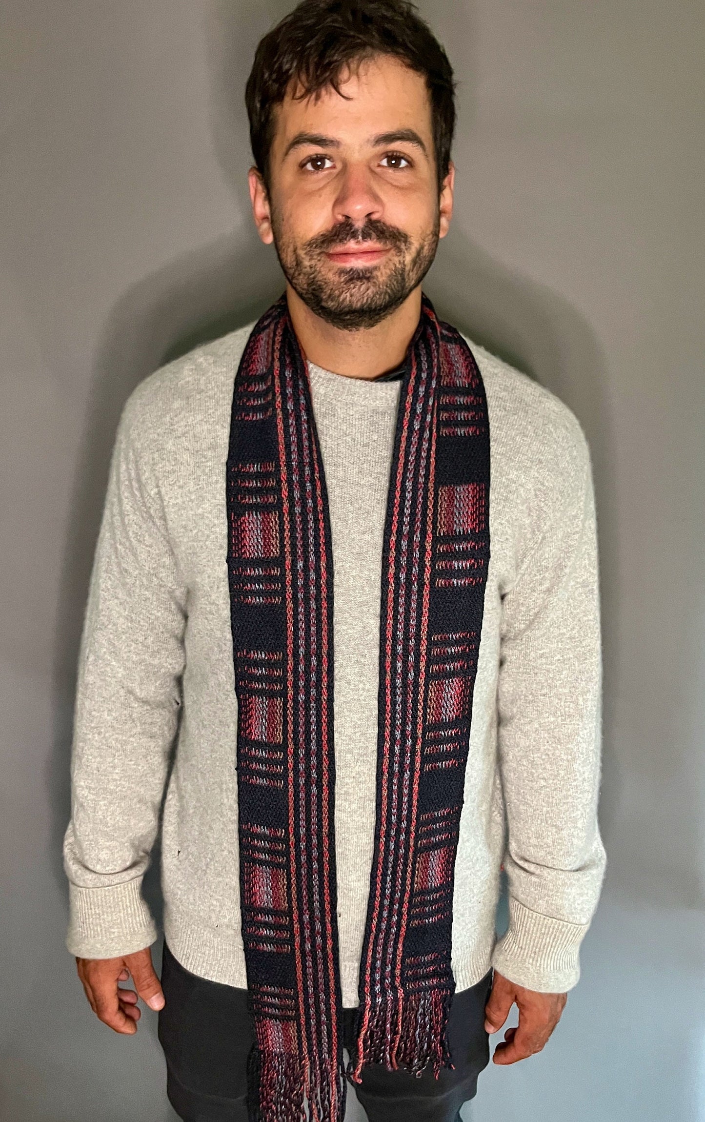 4" Silk and Merino Handwoven Scarf